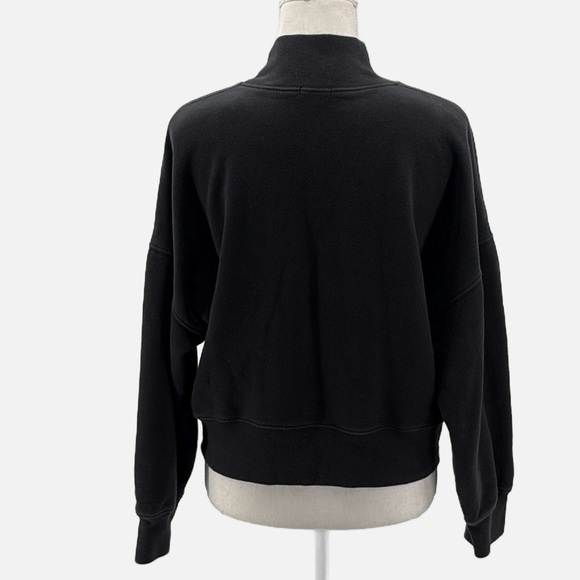 Rails Blaire Mock Neck Brushed Fleece Crop Sweatshirt in Black - Size Medium - Picture 4 of 9